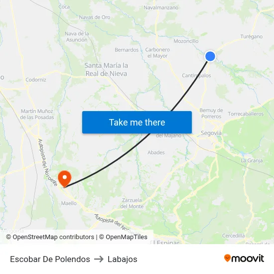 Escobar De Polendos to Labajos map