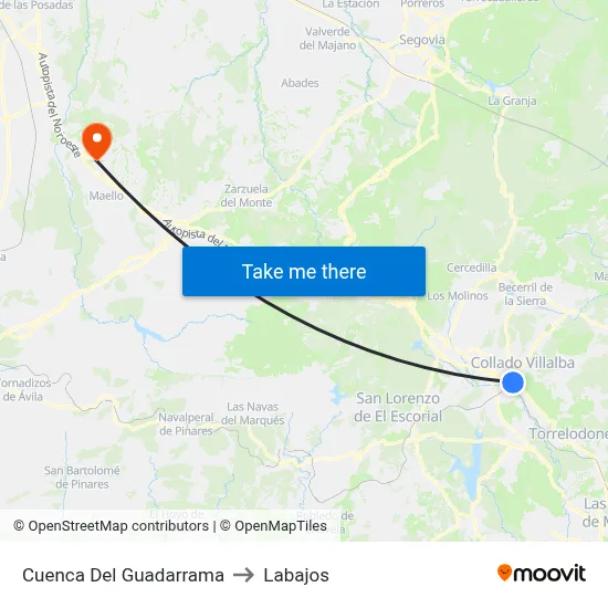 Cuenca Del Guadarrama to Labajos map