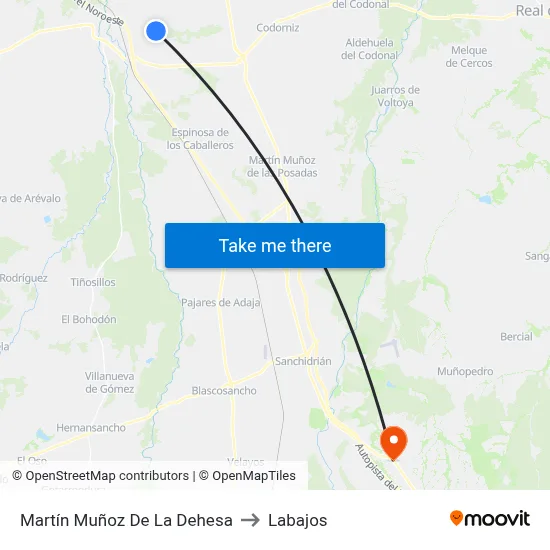 Martín Muñoz De La Dehesa to Labajos map
