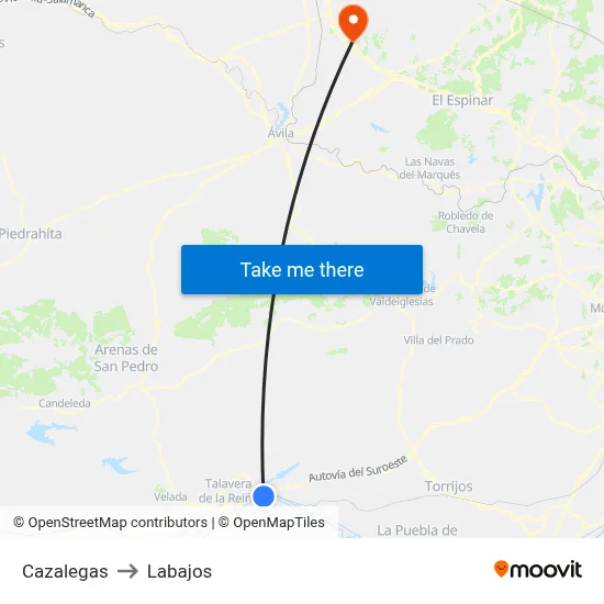 Cazalegas to Labajos map