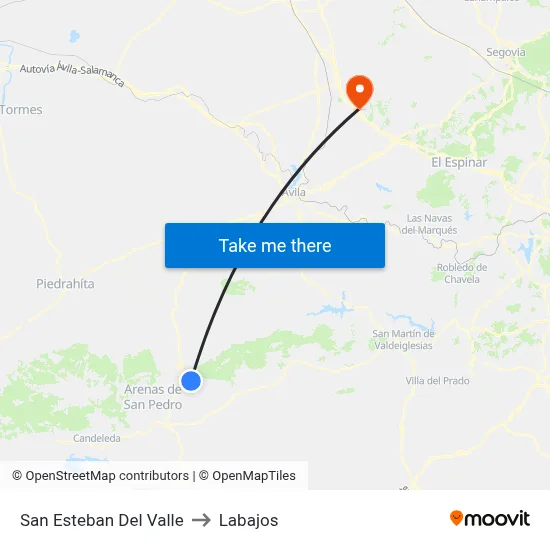 San Esteban Del Valle to Labajos map