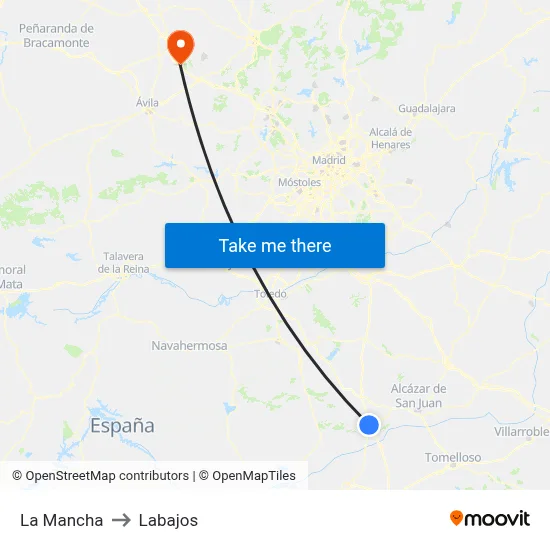 La Mancha to Labajos map