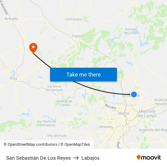 San Sebastián De Los Reyes to Labajos map