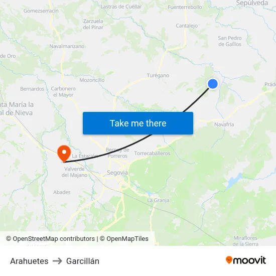 Arahuetes to Garcillán map