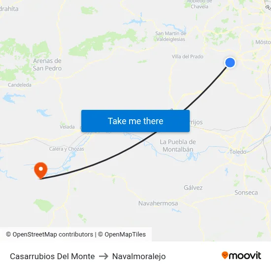 Casarrubios Del Monte to Navalmoralejo map