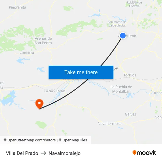 Villa Del Prado to Navalmoralejo map