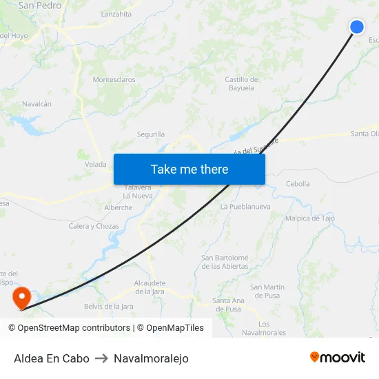 Aldea En Cabo to Navalmoralejo map