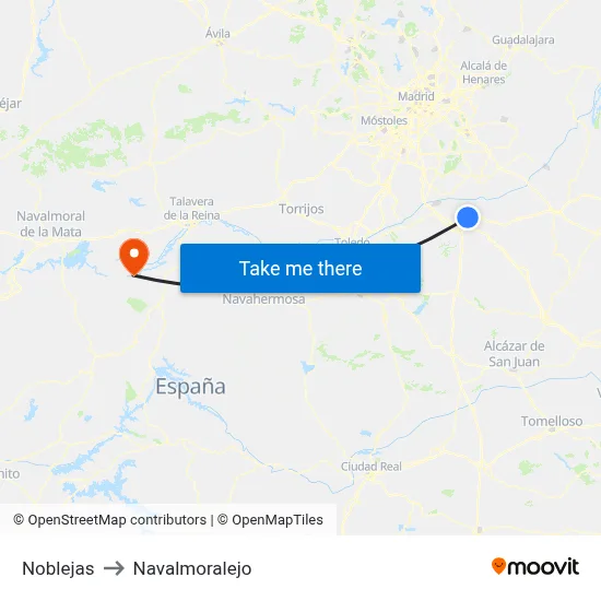 Noblejas to Navalmoralejo map