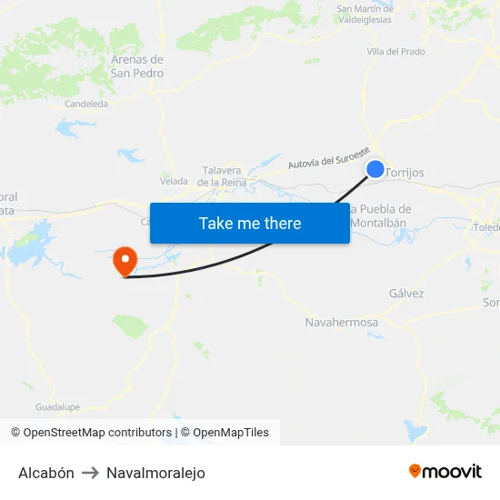 Alcabón to Navalmoralejo map