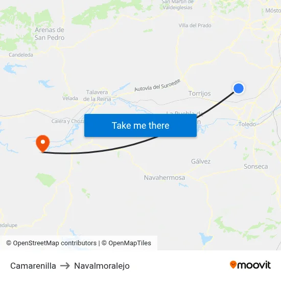 Camarenilla to Navalmoralejo map