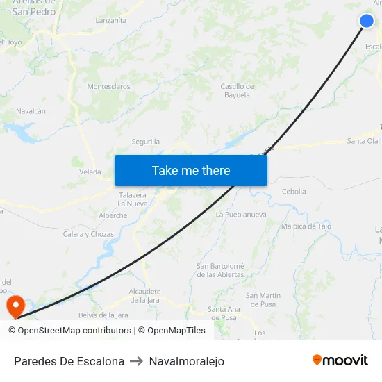 Paredes De Escalona to Navalmoralejo map