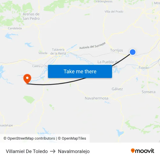 Villamiel De Toledo to Navalmoralejo map
