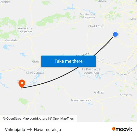 Valmojado to Navalmoralejo map