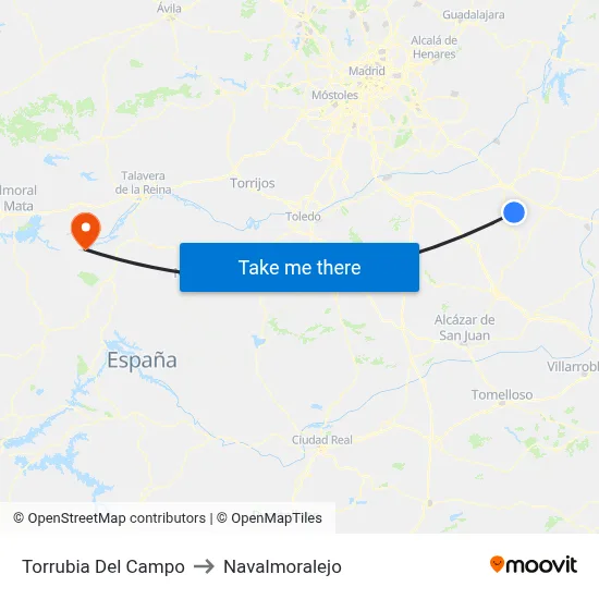 Torrubia Del Campo to Navalmoralejo map