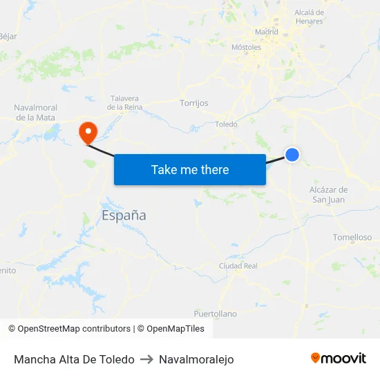 Mancha Alta De Toledo to Navalmoralejo map