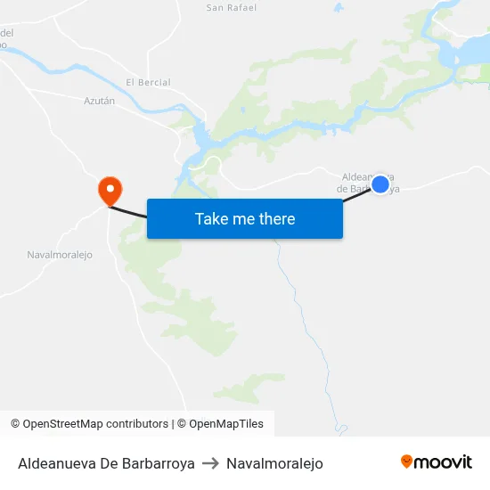 Aldeanueva De Barbarroya to Navalmoralejo map