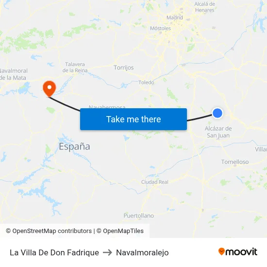 La Villa De Don Fadrique to Navalmoralejo map