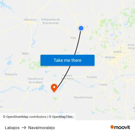 Labajos to Navalmoralejo map