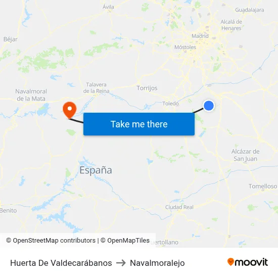 Huerta De Valdecarábanos to Navalmoralejo map