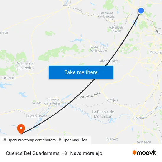 Cuenca Del Guadarrama to Navalmoralejo map
