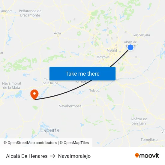 Alcalá De Henares to Navalmoralejo map
