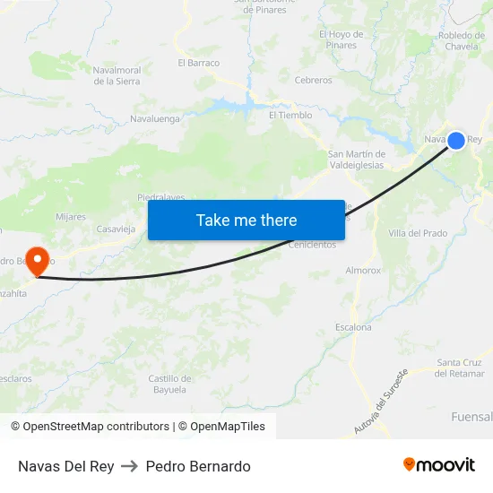 Navas Del Rey to Pedro Bernardo map