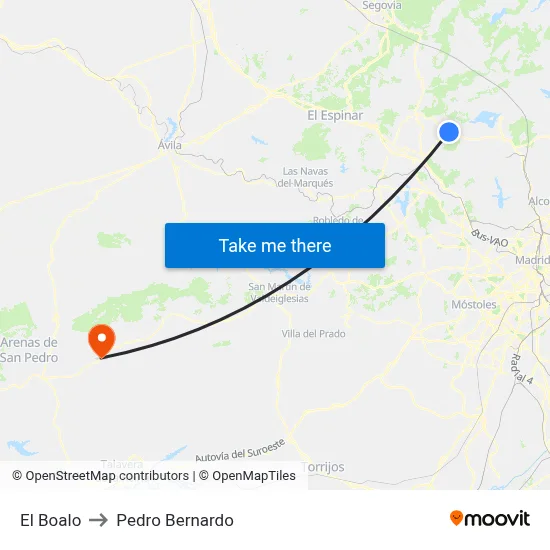 El Boalo to Pedro Bernardo map