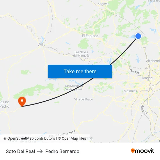 Soto Del Real to Pedro Bernardo map