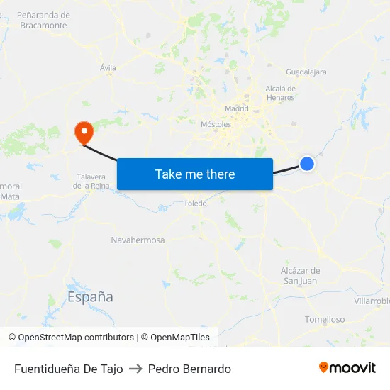 Fuentidueña De Tajo to Pedro Bernardo map