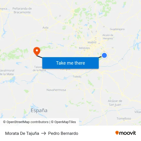 Morata De Tajuña to Pedro Bernardo map