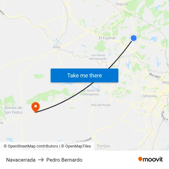 Navacerrada to Pedro Bernardo map