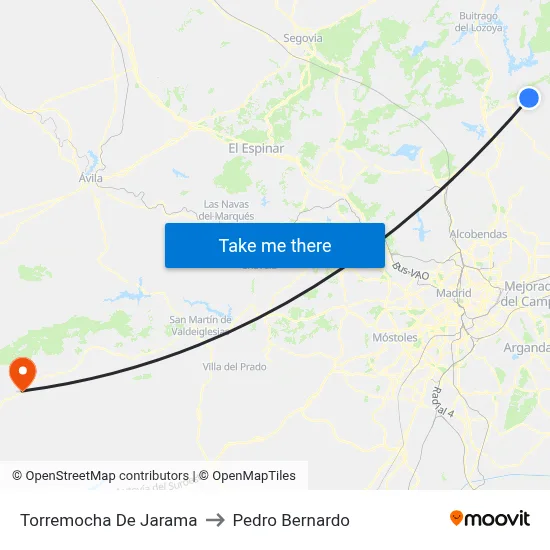 Torremocha De Jarama to Pedro Bernardo map