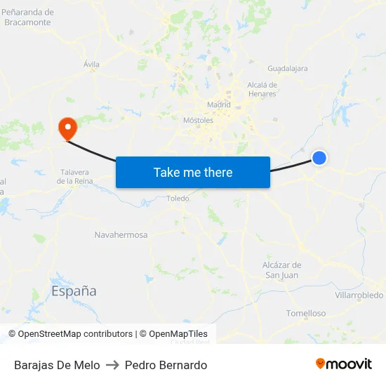 Barajas De Melo to Pedro Bernardo map