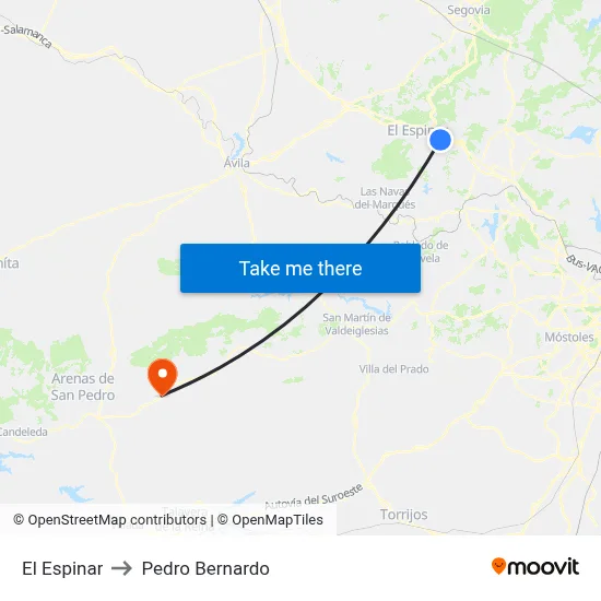 El Espinar to Pedro Bernardo map
