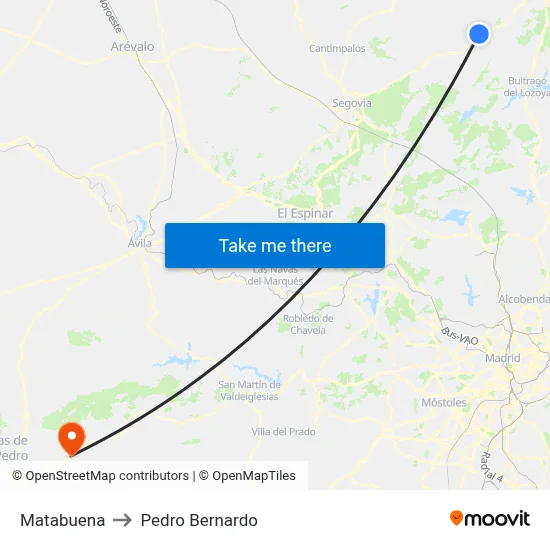 Matabuena to Pedro Bernardo map