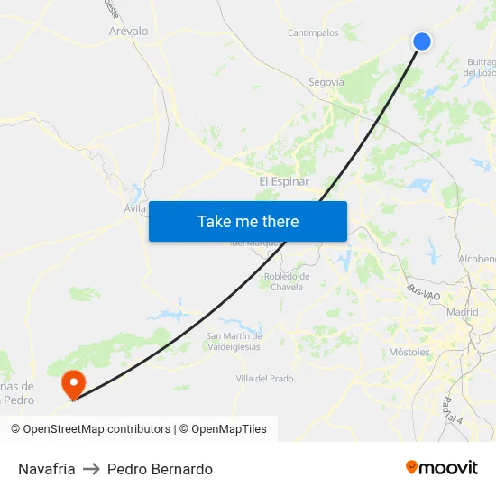 Navafría to Pedro Bernardo map