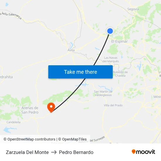 Zarzuela Del Monte to Pedro Bernardo map