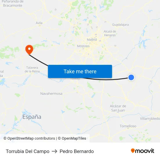 Torrubia Del Campo to Pedro Bernardo map