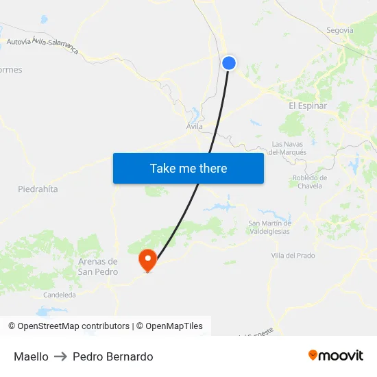 Maello to Pedro Bernardo map
