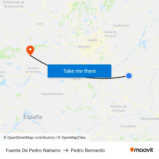 Fuente De Pedro Naharro to Pedro Bernardo map