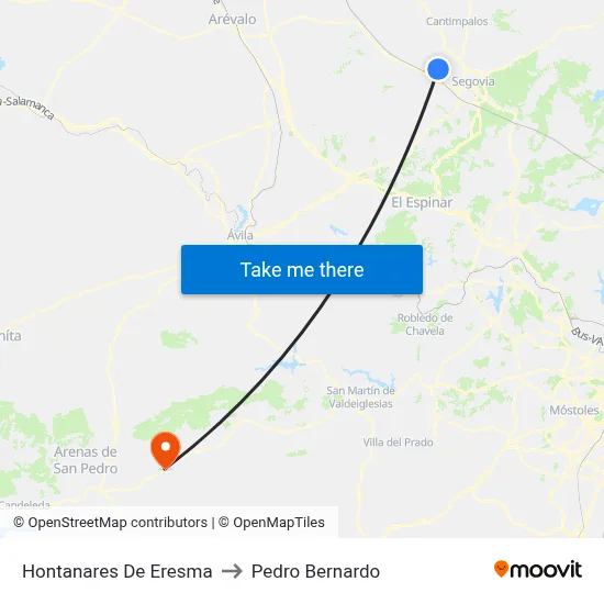 Hontanares De Eresma to Pedro Bernardo map