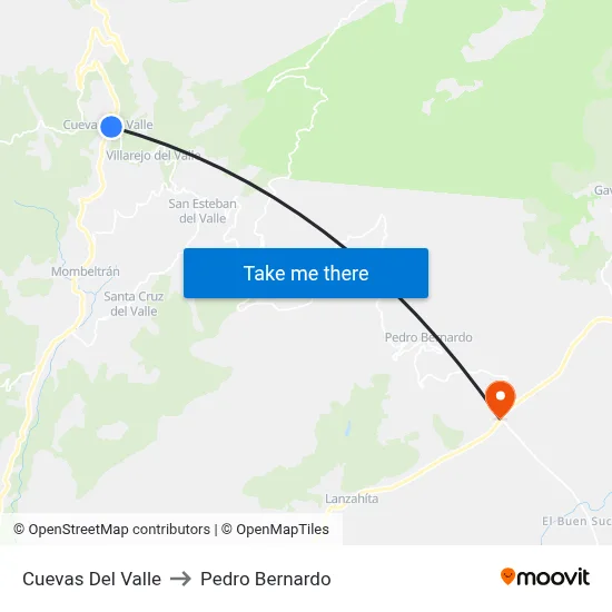 Cuevas Del Valle to Pedro Bernardo map