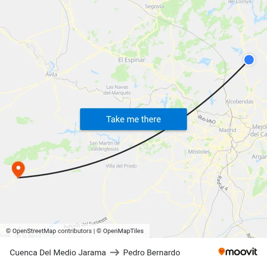 Cuenca Del Medio Jarama to Pedro Bernardo map