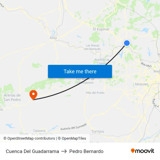 Cuenca Del Guadarrama to Pedro Bernardo map