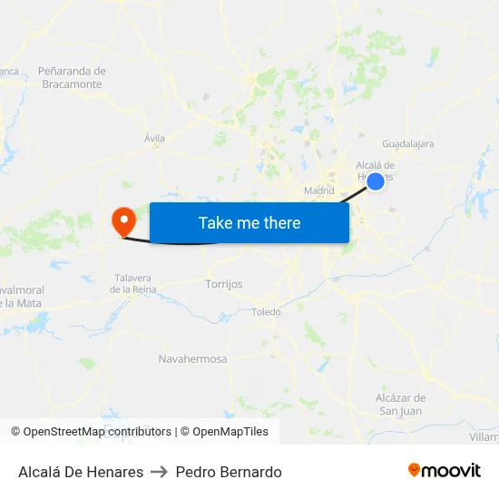 Alcalá De Henares to Pedro Bernardo map