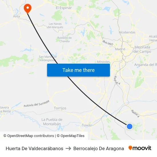 Huerta De Valdecarábanos to Berrocalejo De Aragona map