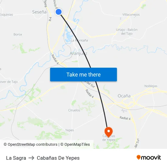 La Sagra to Cabañas De Yepes map