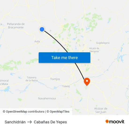 Sanchidrián to Cabañas De Yepes map