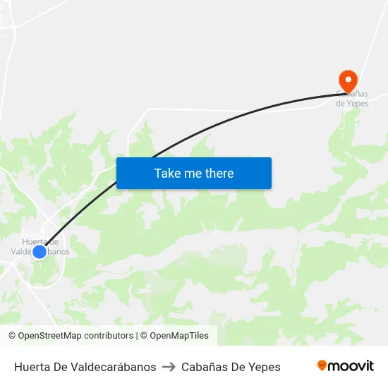Huerta De Valdecarábanos to Cabañas De Yepes map