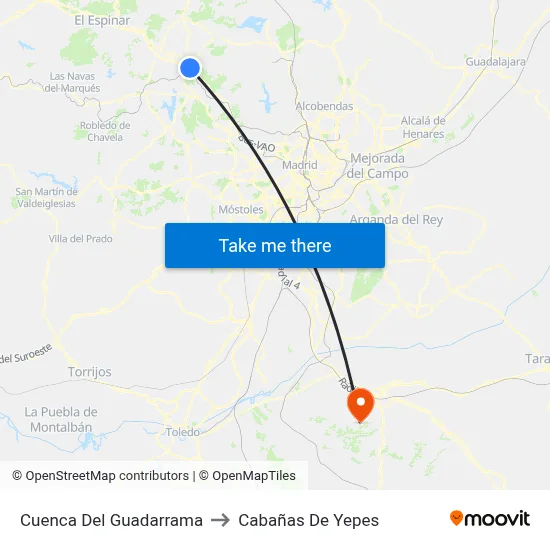 Cuenca Del Guadarrama to Cabañas De Yepes map